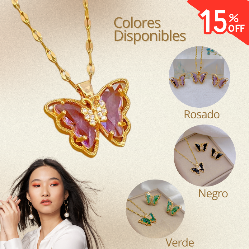 COLLAR MARIPOSA DE CRISTAL